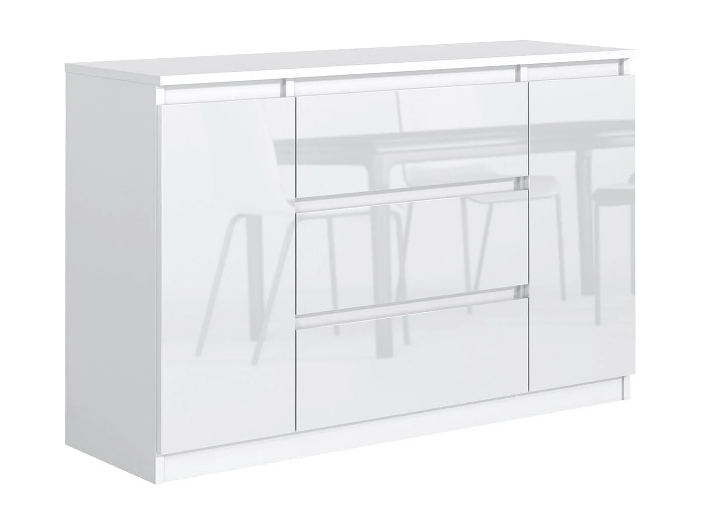 MebLocker Kommode mit 3 Schubladen, 2 Türen, 120 cm, ideal für Wohnzimmer, Schlafzimmer, Kinderzimmer und Büro