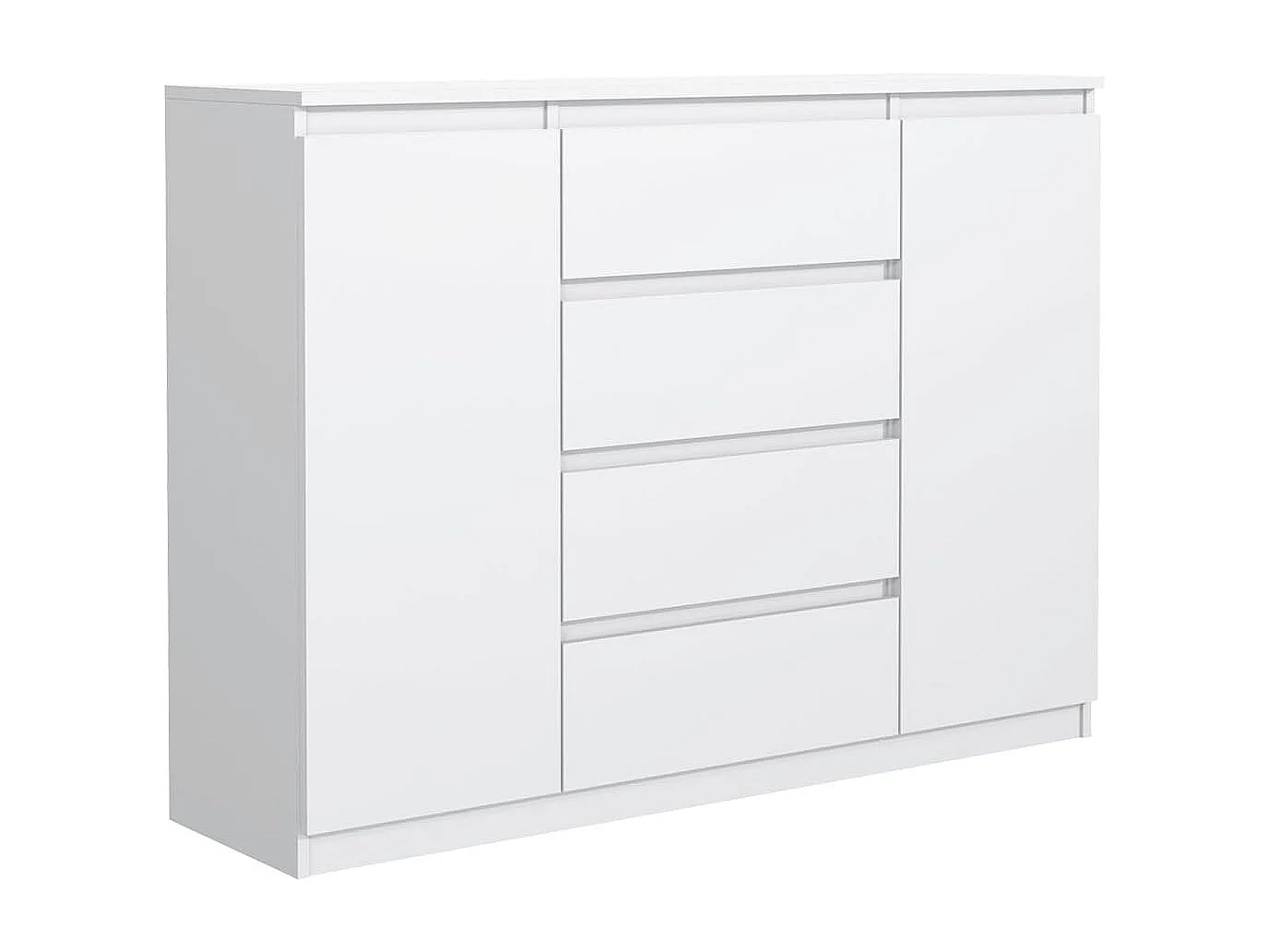 MebLocker Kommode mit 4 Schubladen, 2 Türen, 120 cm, ideal für Wohnzimmer, Schlafzimmer, Kinderzimmer und Büro, moderne und elegante Lösung