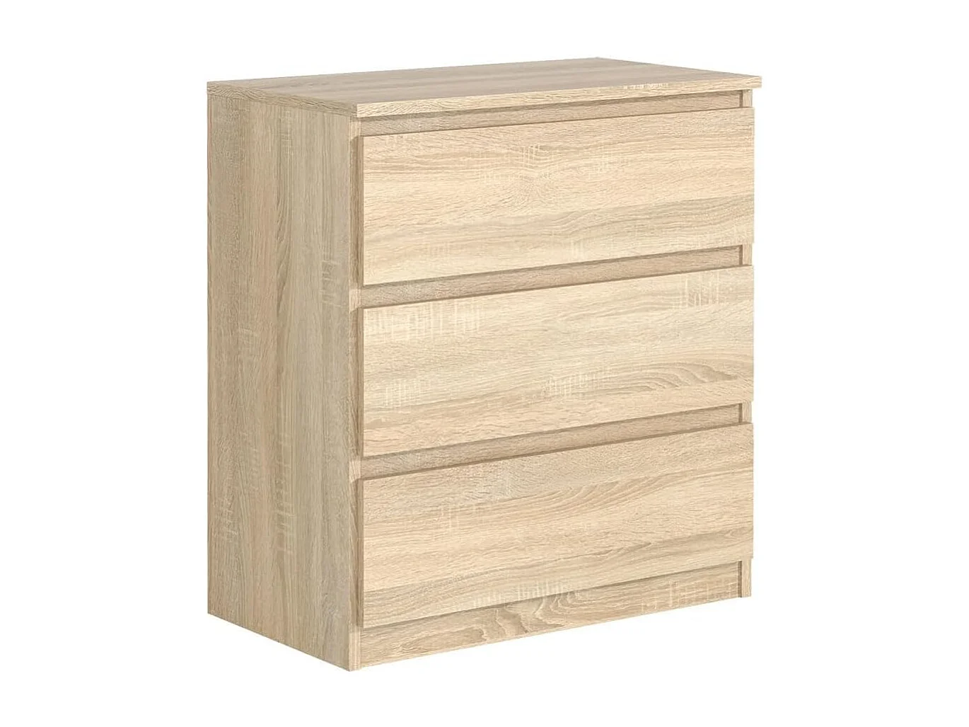 MebLocker Cómoda de 3 cajones, ideal para salón, dormitorio, habitación infantil, habitación de adolescentes y oficina, solución moderna (roble de Sonoma)