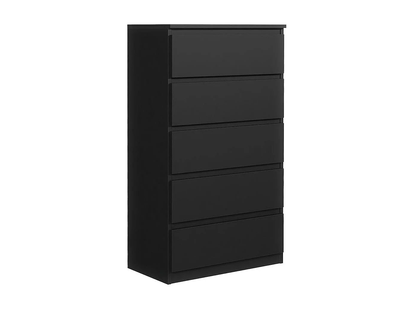 MebLocker Slaapkamer Ladekast 5 Lades Zwart 70x124,5x39 cm - Woonkamer Kast - Hoge Ingang Ladekast - Slaapkamer Opbergkast