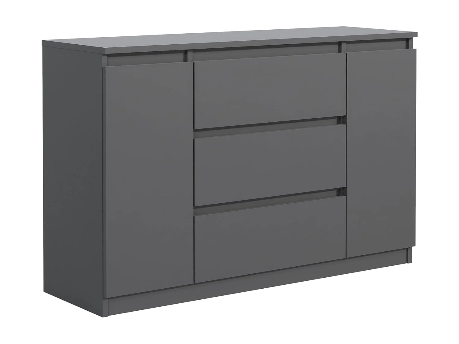 MebLocker Cómoda con 3 cajones y 2 puertas de armario de 120 cm Ideal para salón, dormitorio, habitación infantil y oficina