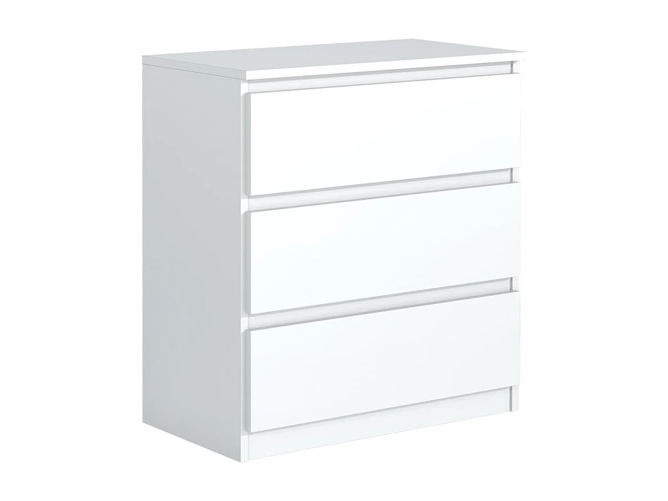 MebLocker Cómoda de 3 cajones, ideal para el salón, dormitorio, habitación infantil, habitación de adolescentes y oficina, (blanco)