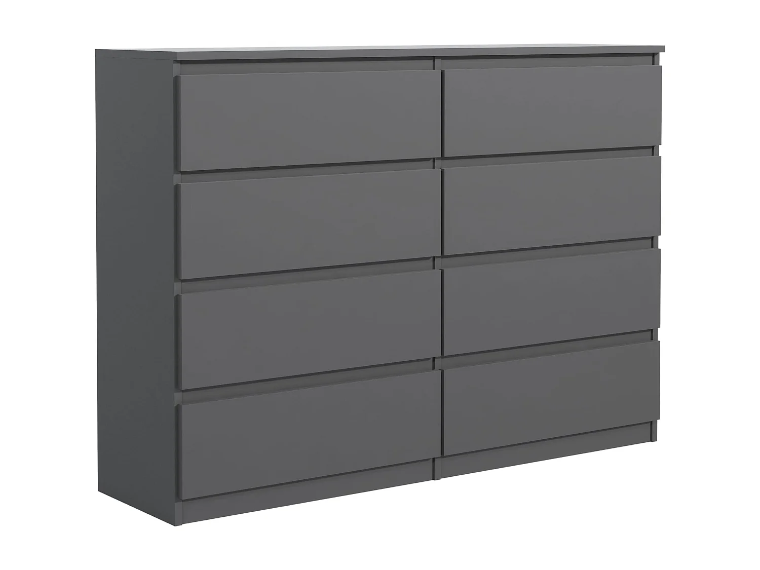 MebLocker Cómoda de 8 cajones 100 cm - antracita - diseño minimalista - 100x39x101,5 cm - Espacioso armario de almacenamiento para dormitorio, salón u oficina