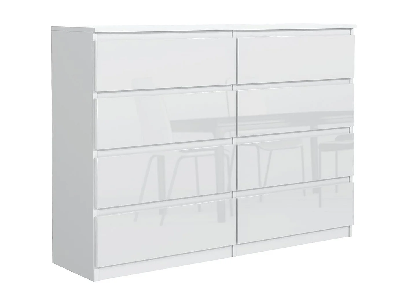 MebLocker ladekast met 8 lades, 140 cm, ideaal voor woonkamer, slaapkamer, kinderkamer, tienerkamer en kantoor, moderne oplossing