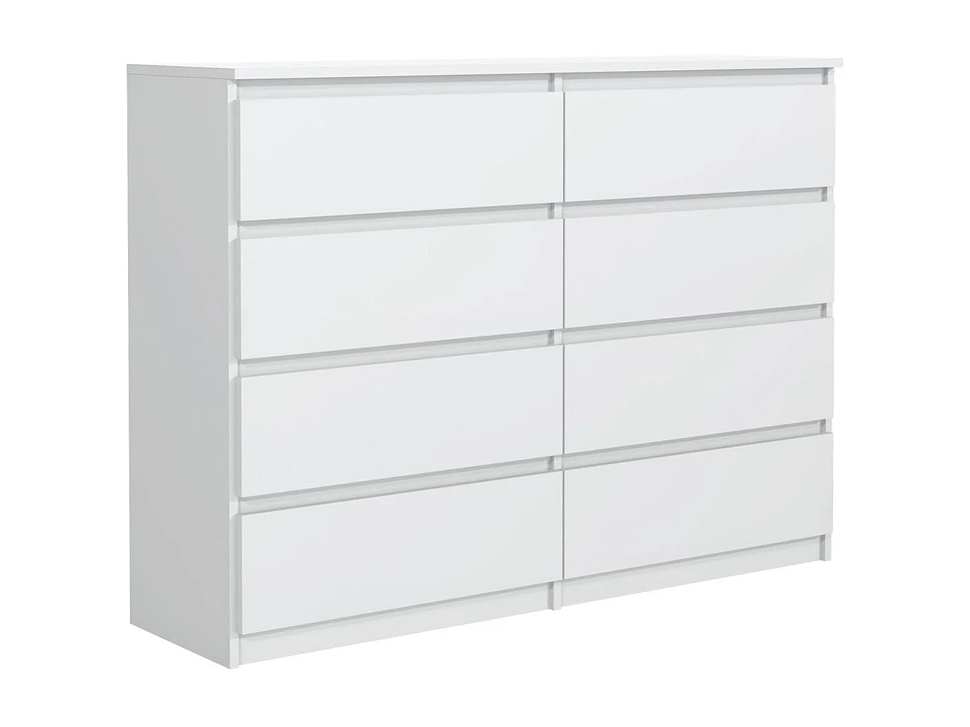 MebLocker Slaapkamer Ladekast 8 Lades Wit 138,5x101,5x39 cm - Woonkamer Kast - Hoge Entree Ladekast - Slaapkamer Opbergkast