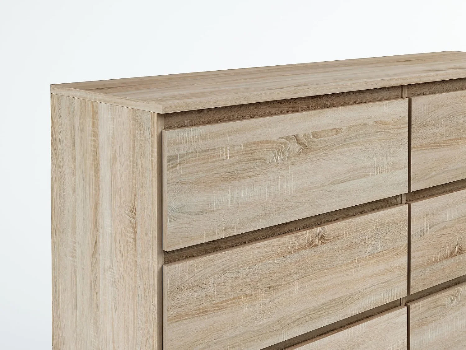 MebLocker Commode 8 Tiroirs 100 cm - Sonoma - Design Minimaliste - 100x39x101,5 cm - Meuble de Rangement Spacieux pour Chambre, Salon ou Bureau