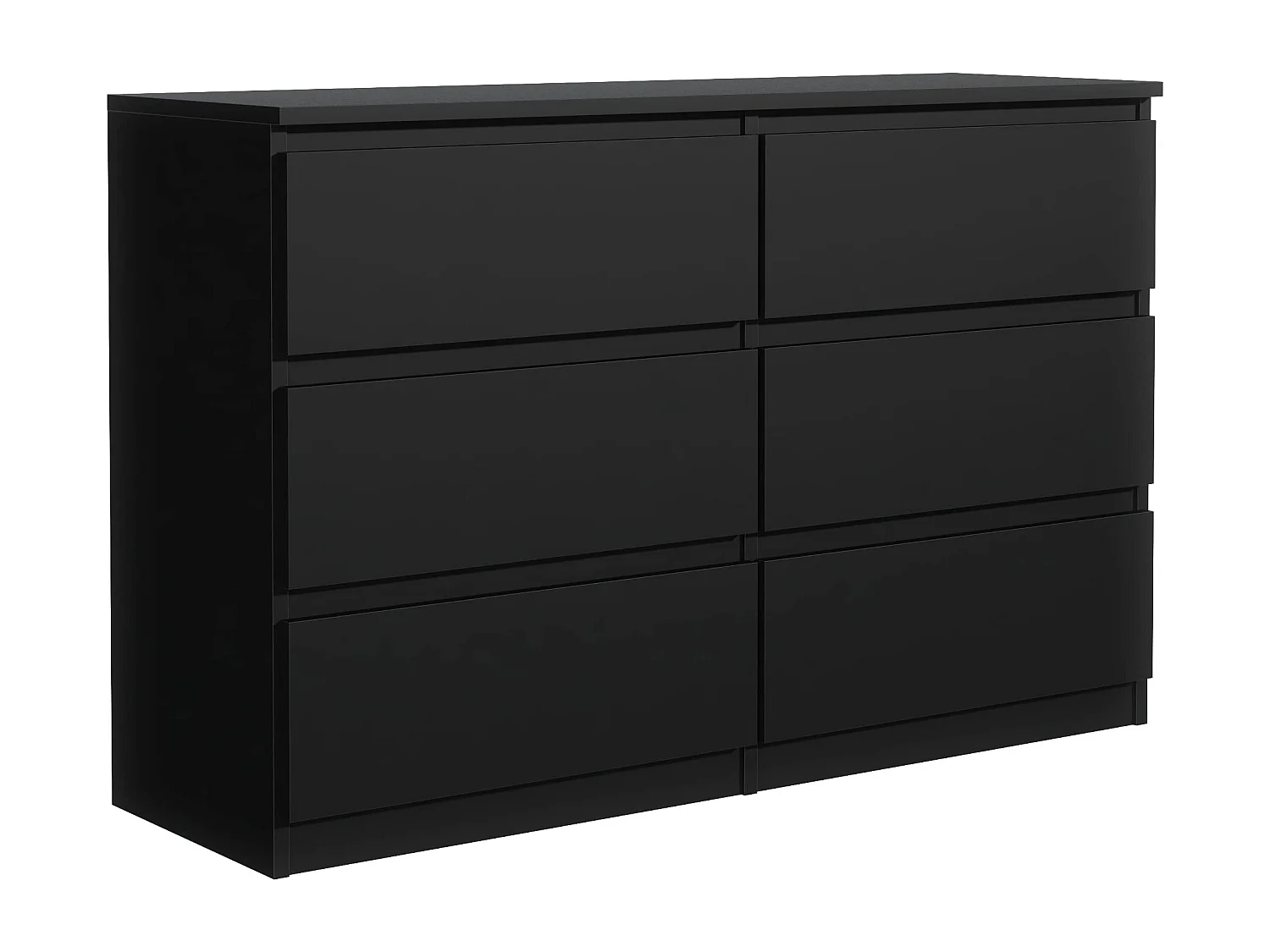 MebLocker Commode 6 Tiroirs 100 cm - Noir - Design Minimaliste - 100x39x78,5 cm - Meuble de Rangement Spacieux pour Chambre, Salon ou Bureau