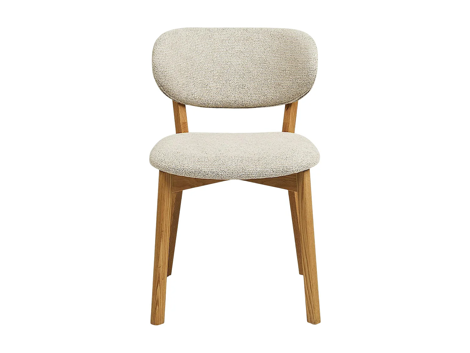 Chaise bois et tissu beige (lot de 2) AMSTERDAM
