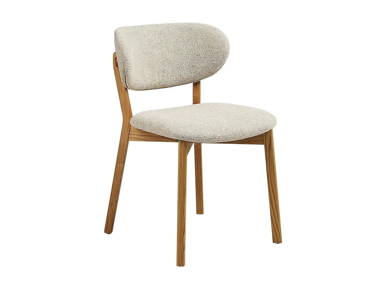 Chaise bois et tissu beige (lot de 2) AMSTERDAM