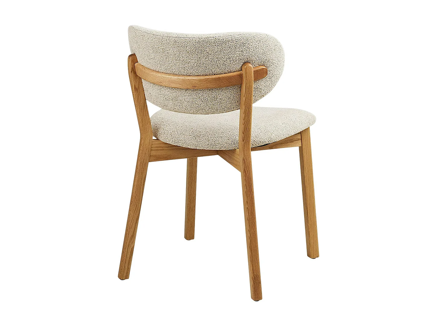 Chaise bois et tissu beige (lot de 2) AMSTERDAM