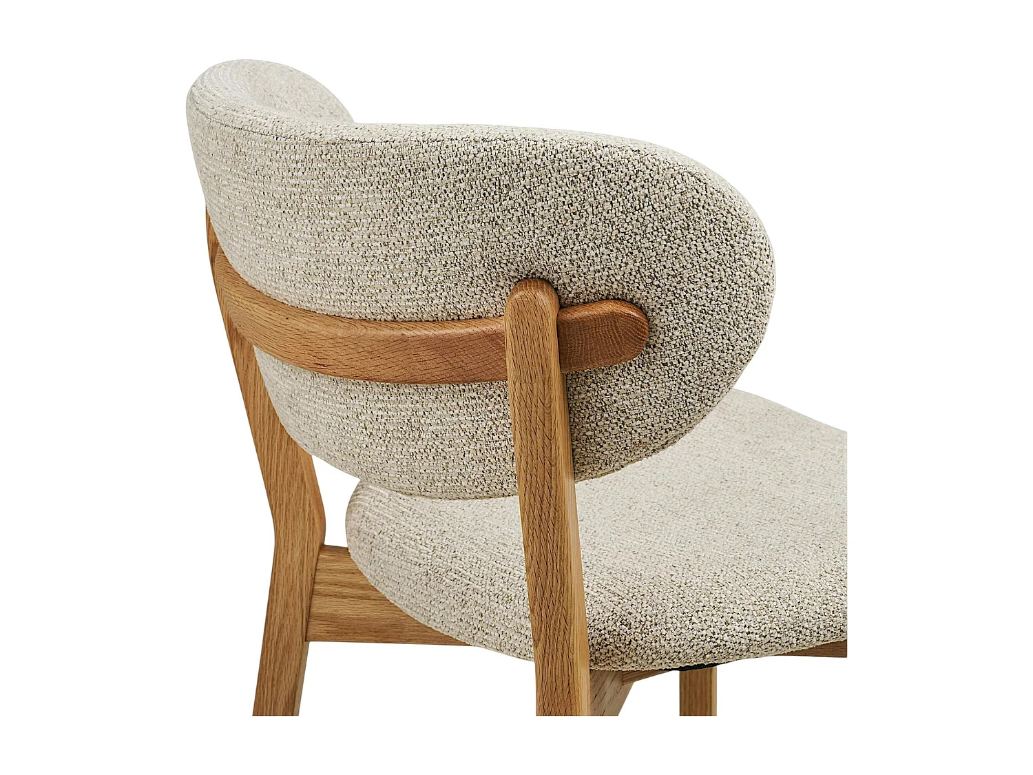 Chaise bois et tissu beige (lot de 2) AMSTERDAM