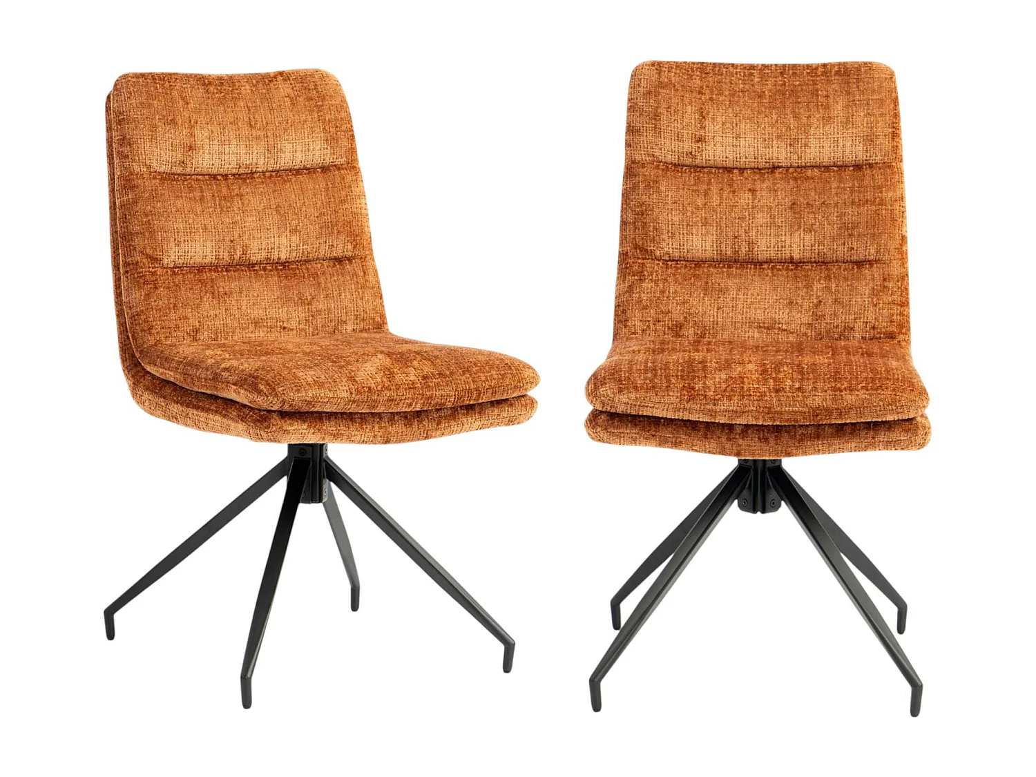 Chaise pivotante rouille en tissu doux texturé (x2) PALERME