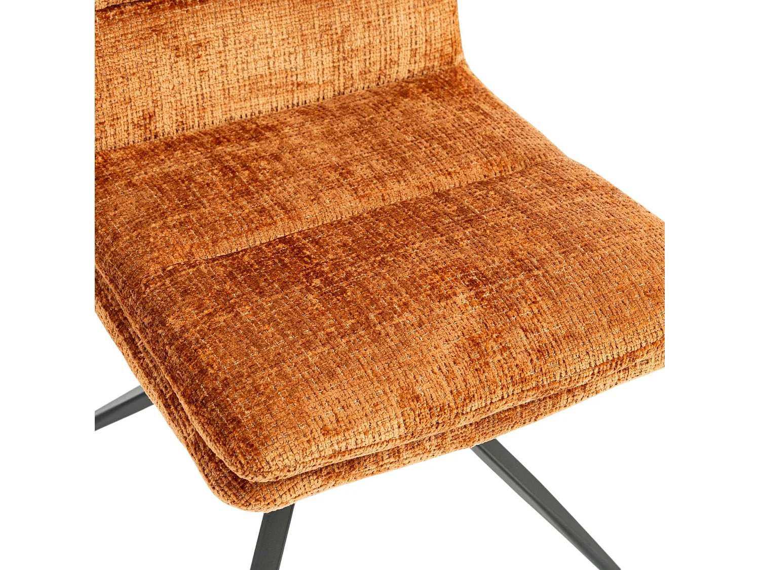Chaise pivotante rouille en tissu doux texturé (x2) PALERME