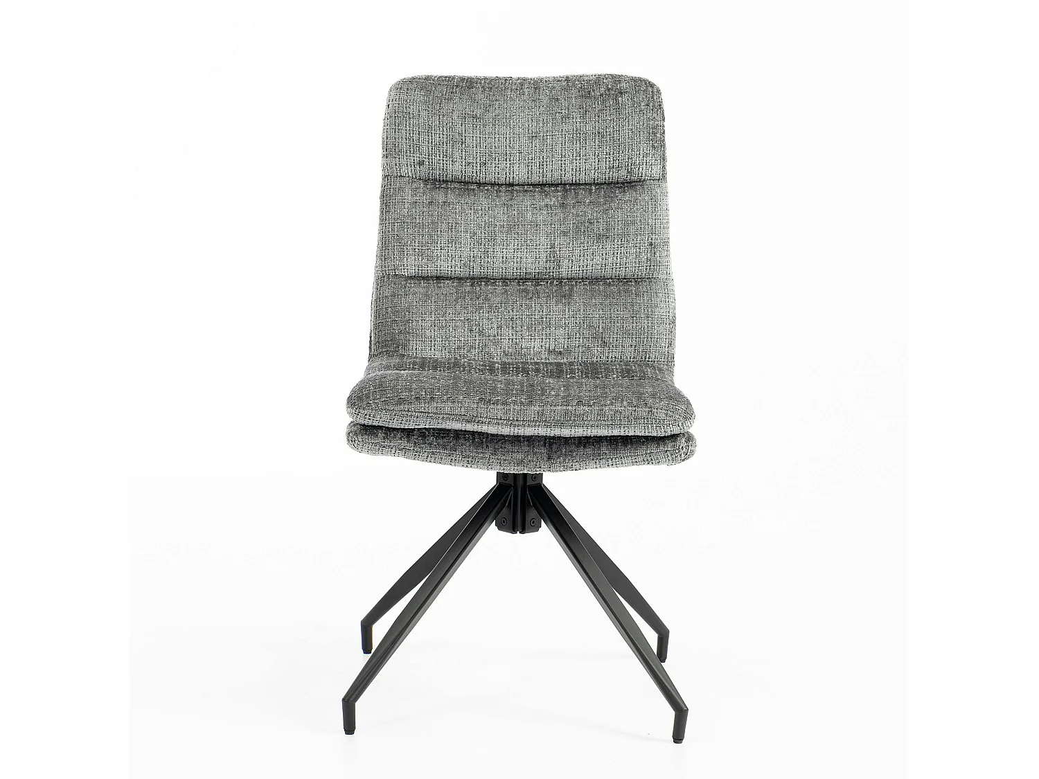 Chaise pivotante grise en tissu doux texturé (x2) PALERME