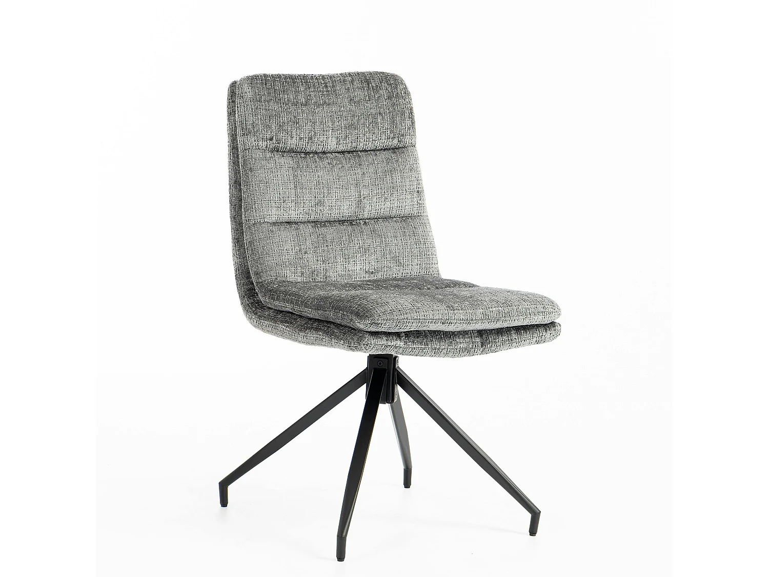 Chaise pivotante grise en tissu doux texturé (x2) PALERME