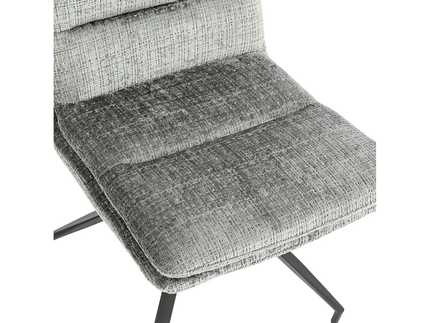Chaise pivotante grise en tissu doux texturé (x2) PALERME