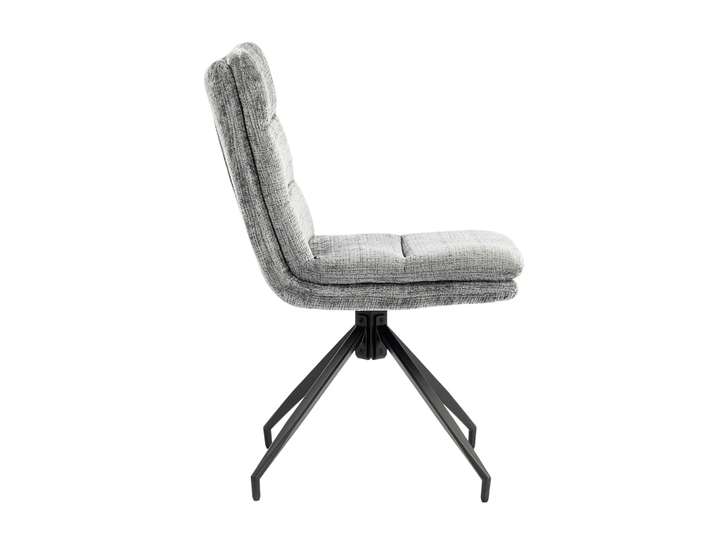 Chaise pivotante grise en tissu doux texturé (x2) PALERME