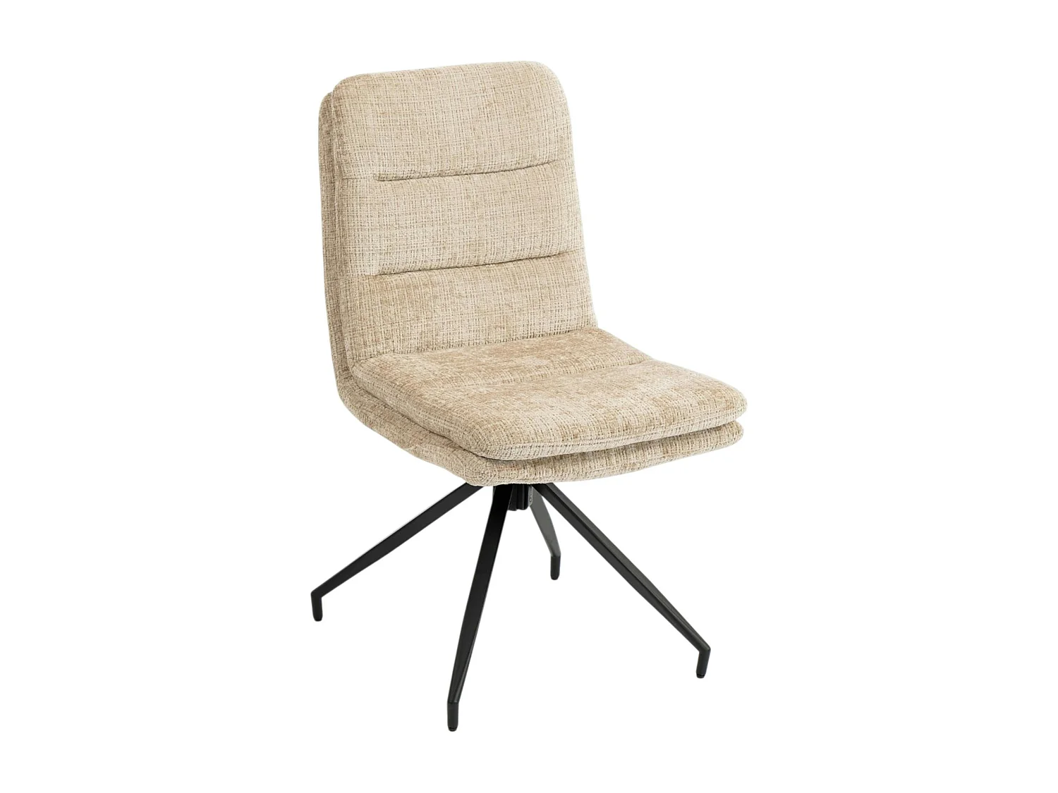 Chaise pivotante beige en tissu doux texturé (x2) PALERME