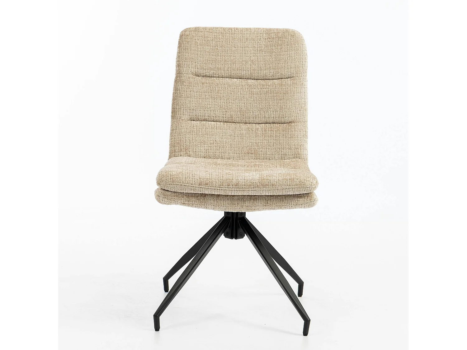 Chaise pivotante beige en tissu doux texturé (x2) PALERME