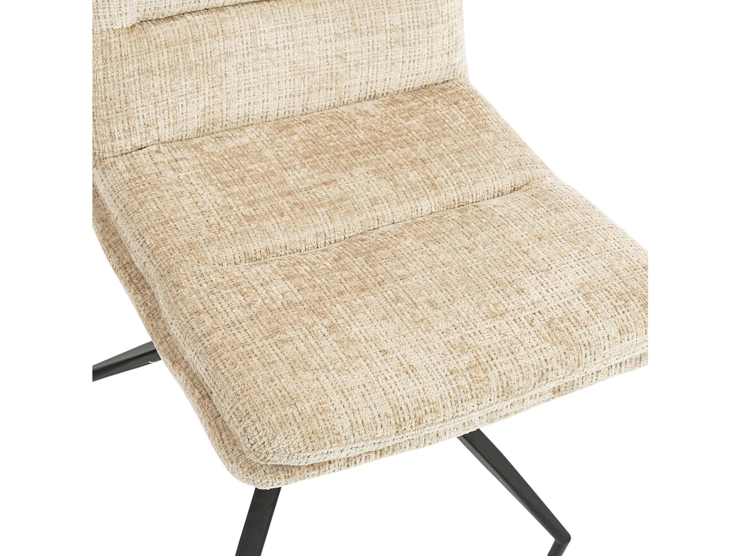 Chaise pivotante beige en tissu doux texturé (x2) PALERME