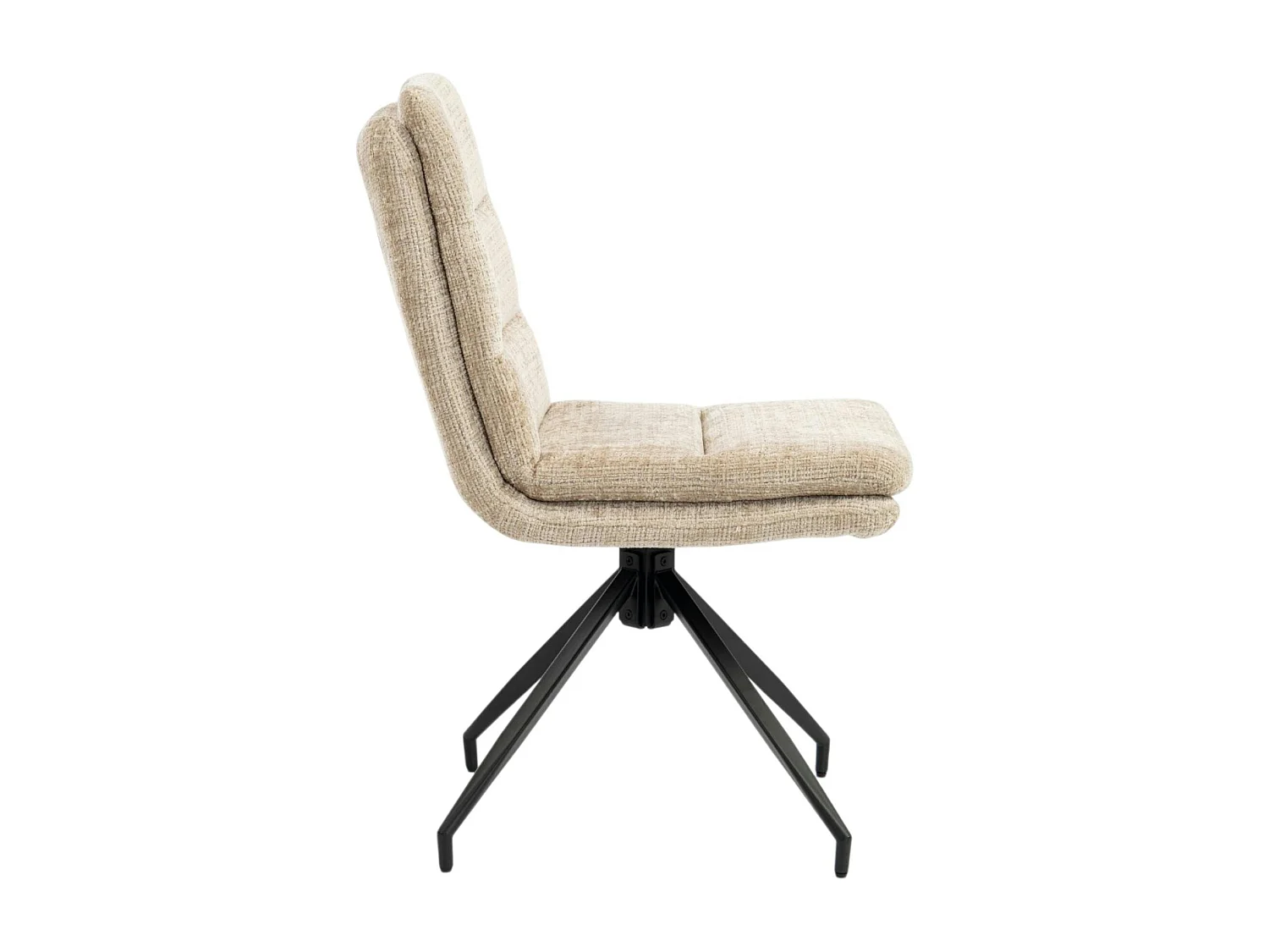 Chaise pivotante beige en tissu doux texturé (x2) PALERME