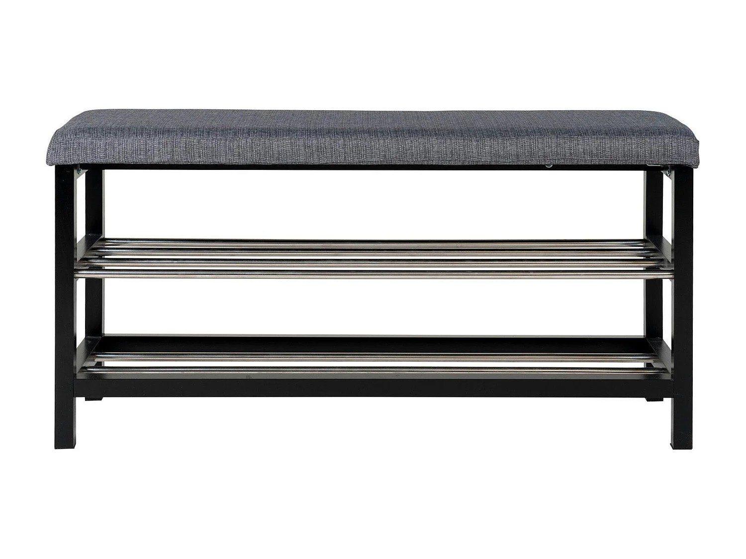 Banc d'entrée tissu gris avec rangement chaussures SAVONE