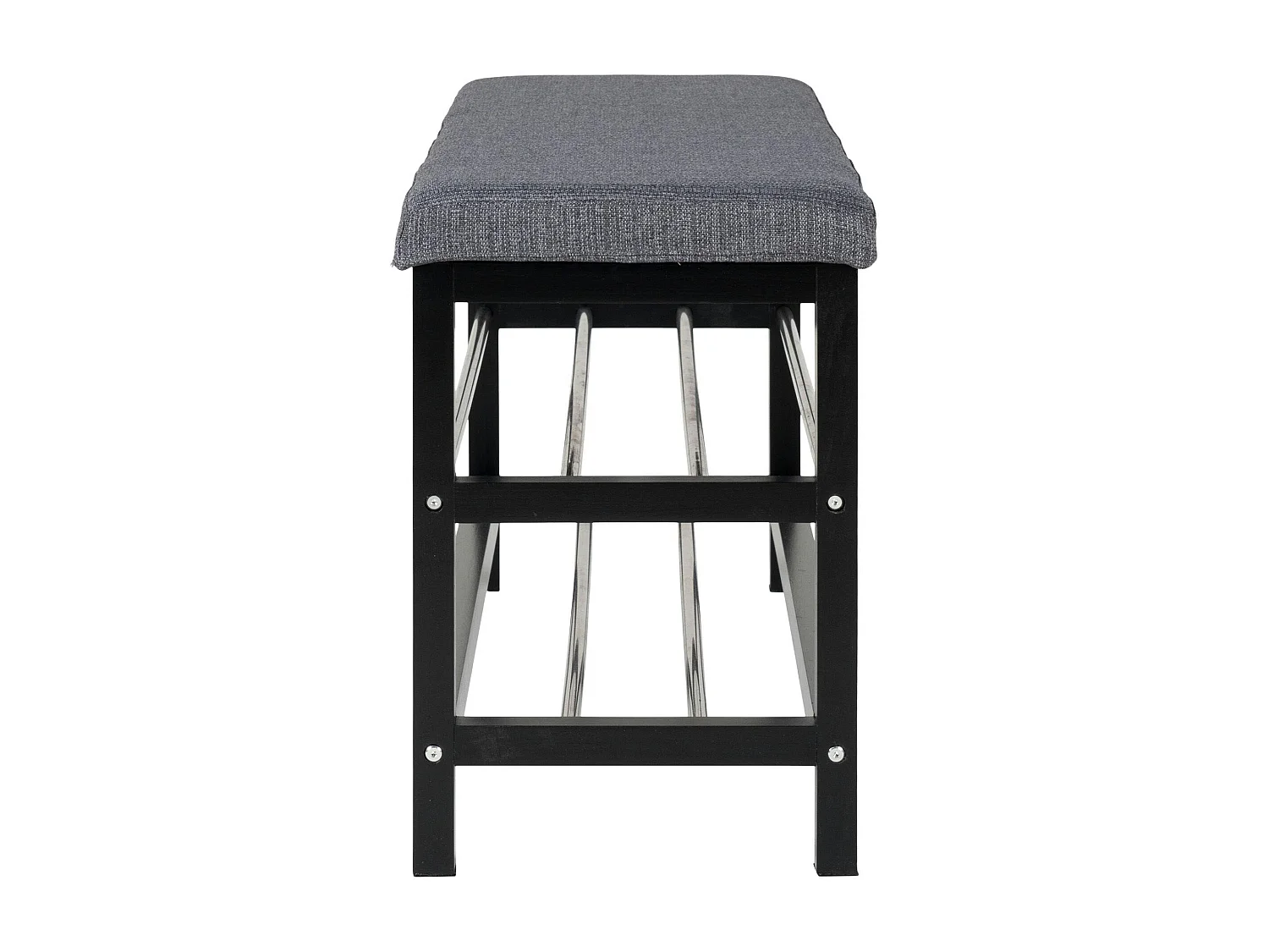 Banc d'entrée tissu gris avec rangement chaussures SAVONE