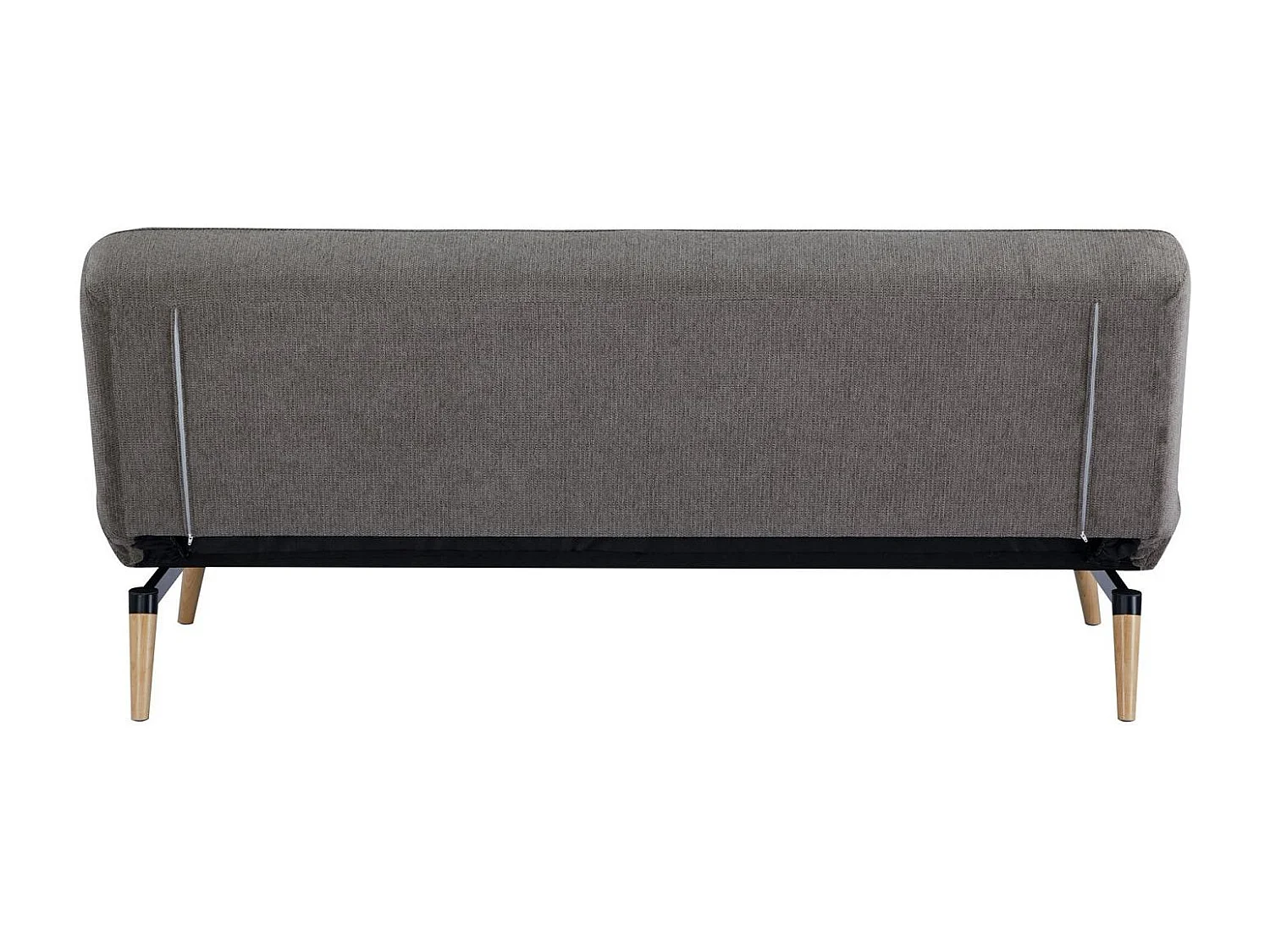 Canapé-lit 2 places en tissu marron et pieds bois HARDEN