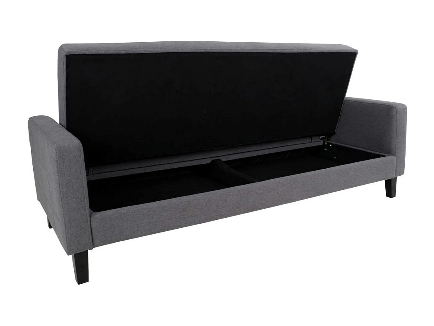 Canapé-lit 3 places gris foncé avec rangement NARVIK