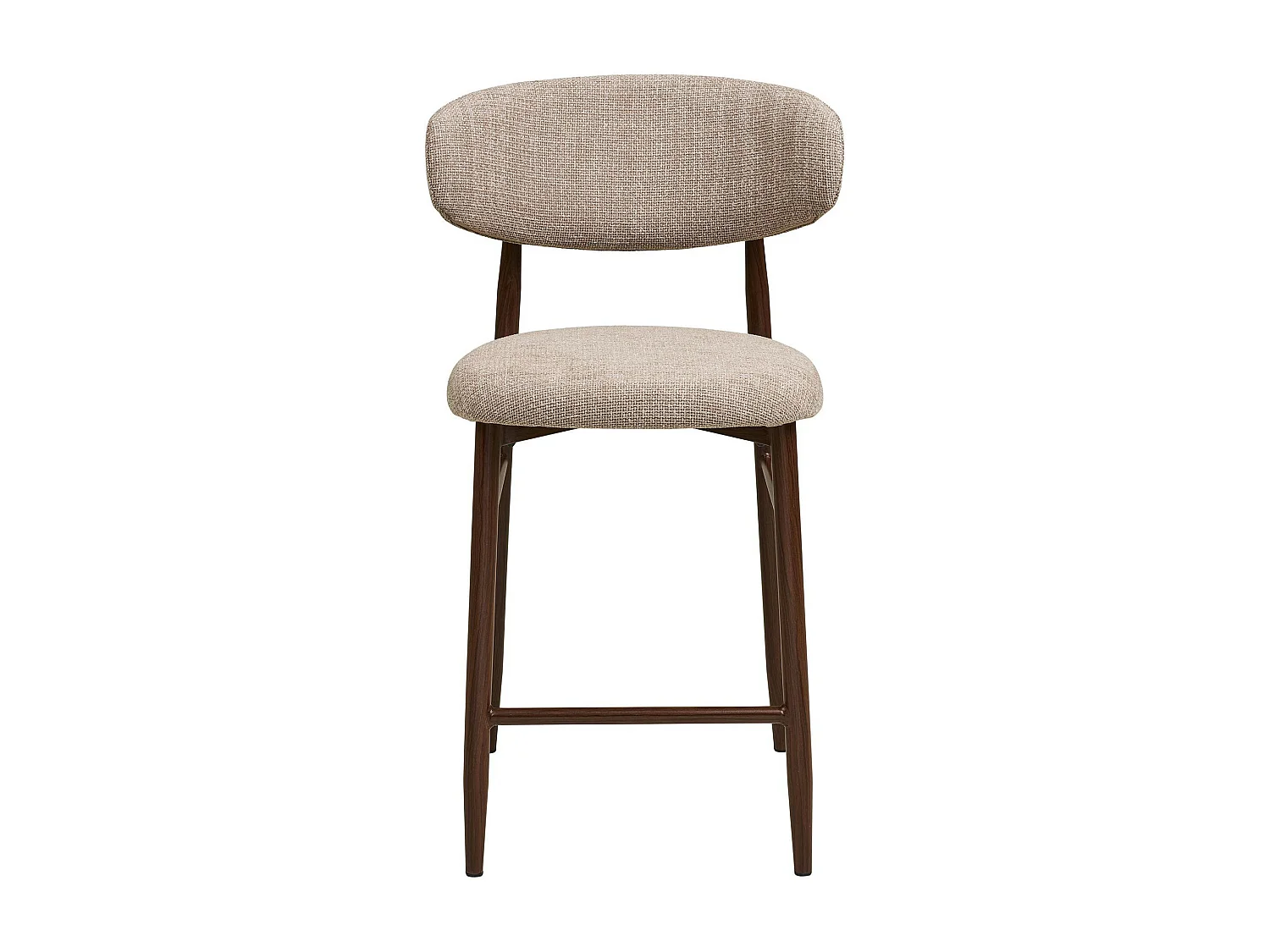 Chaise de bar sable avec repose-pieds effet bois foncé (lot de 2) AMSTERDAM