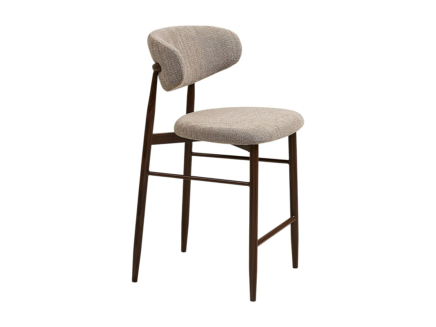 Chaise de bar sable avec repose-pieds effet bois foncé (lot de 2) AMSTERDAM