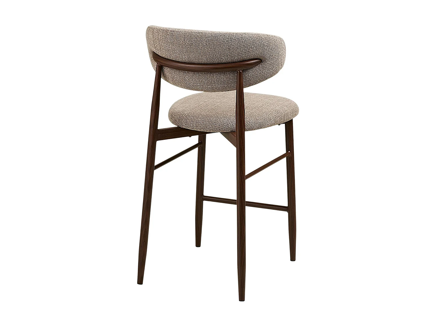 Chaise de bar sable avec repose-pieds effet bois foncé (lot de 2) AMSTERDAM
