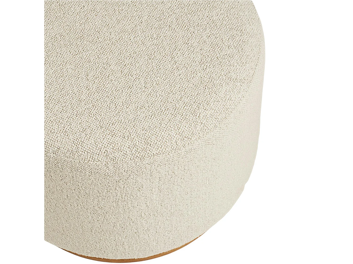 Pouf rond bouclette sable et bois clair BERLIN
