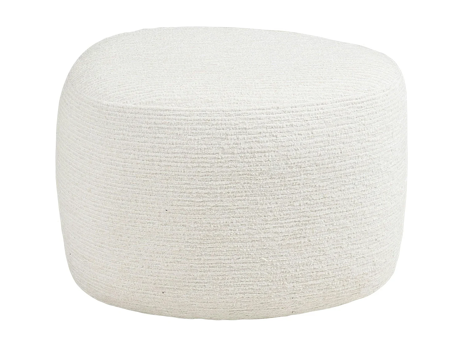 Pouf blanc tissu chenille forme organique 55 cm BERLIN