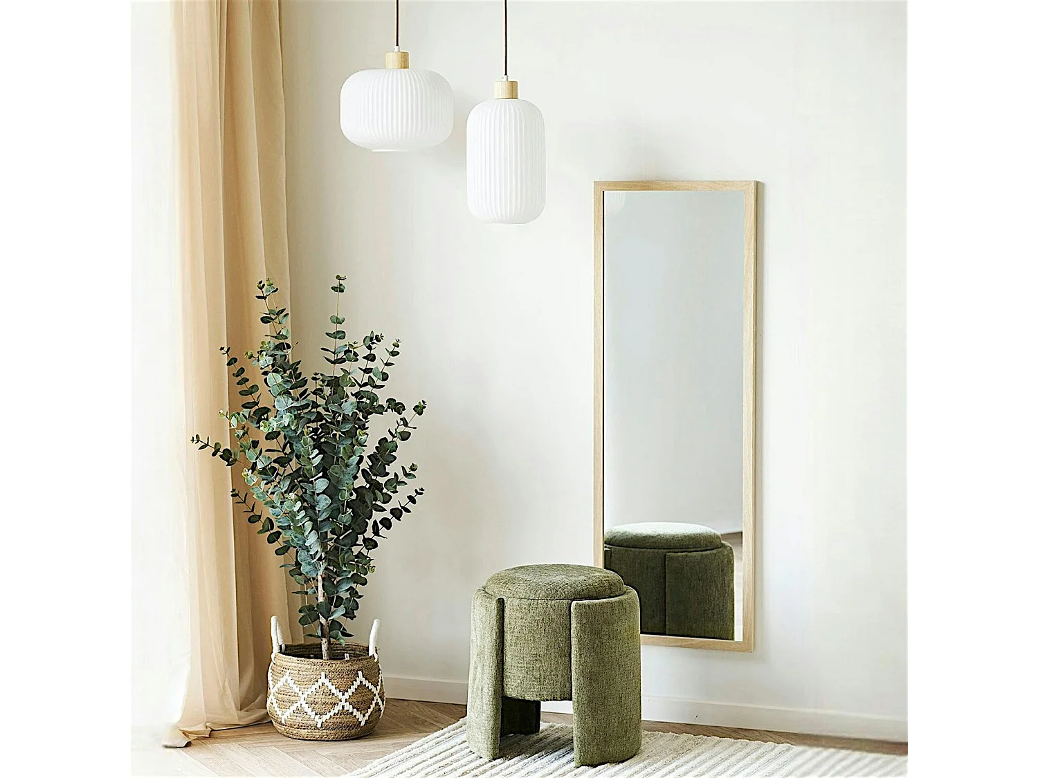 Pouf coffre vert design à structure enveloppante BERLIN