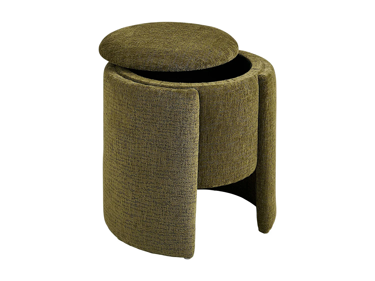 Pouf coffre vert design à structure enveloppante BERLIN