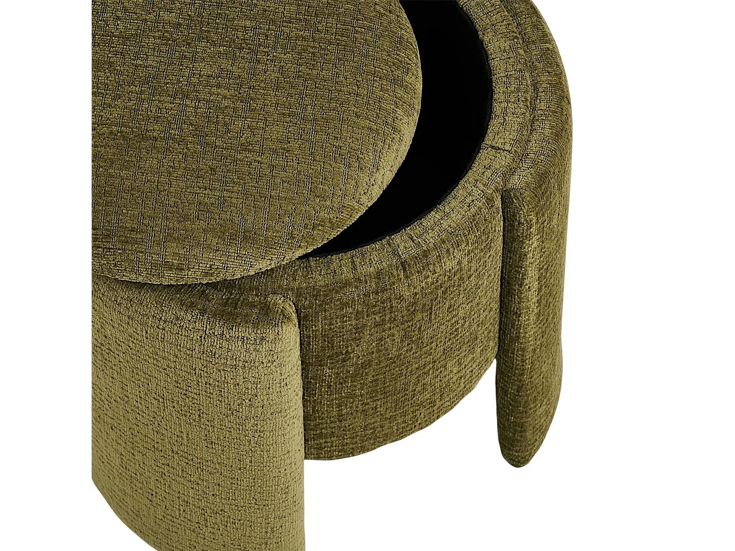 Pouf coffre vert design à structure enveloppante BERLIN