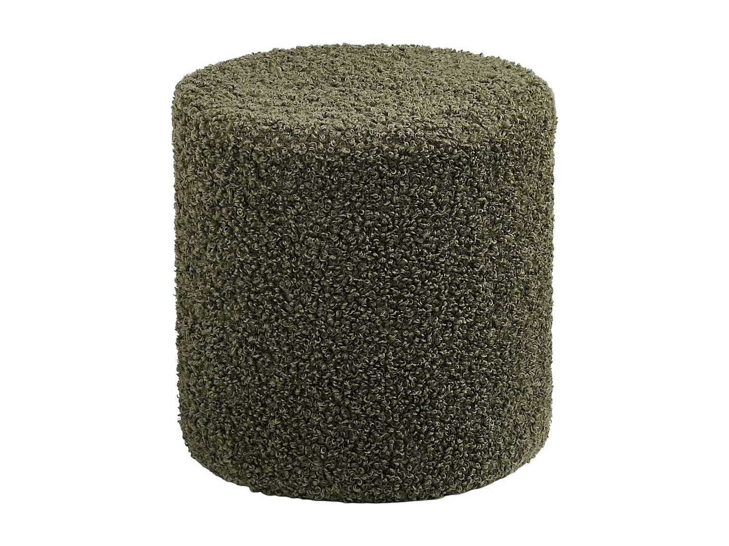 Pouf rond en bouclette verte teddy BERLIN