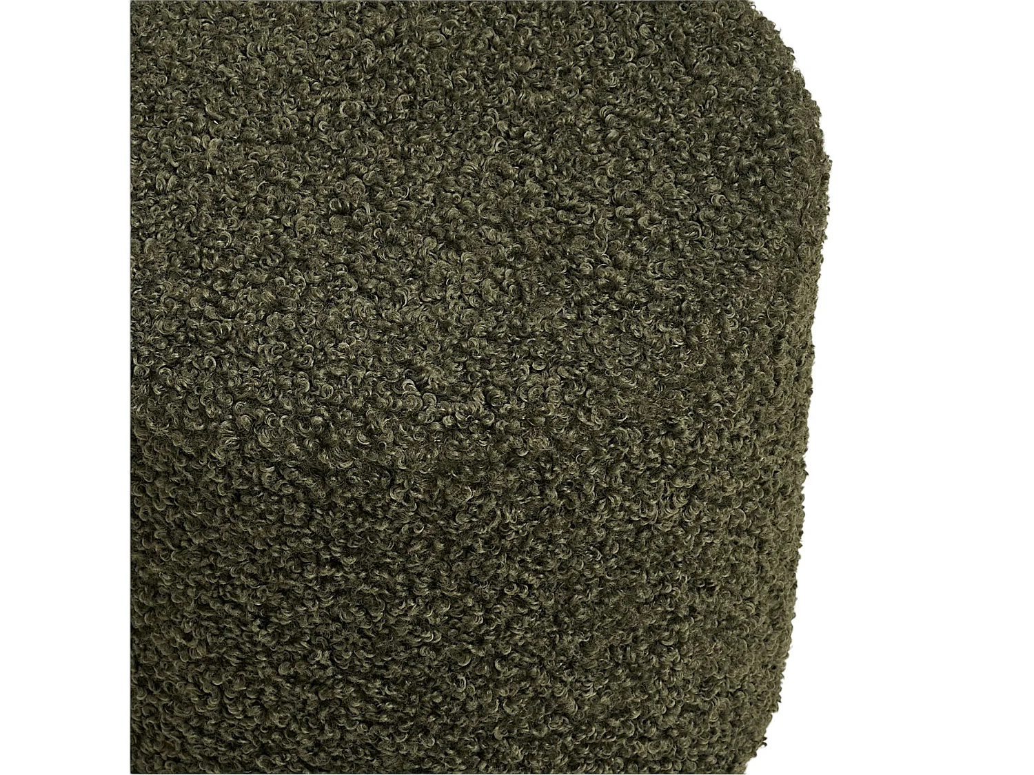 Pouf rond en bouclette verte teddy BERLIN