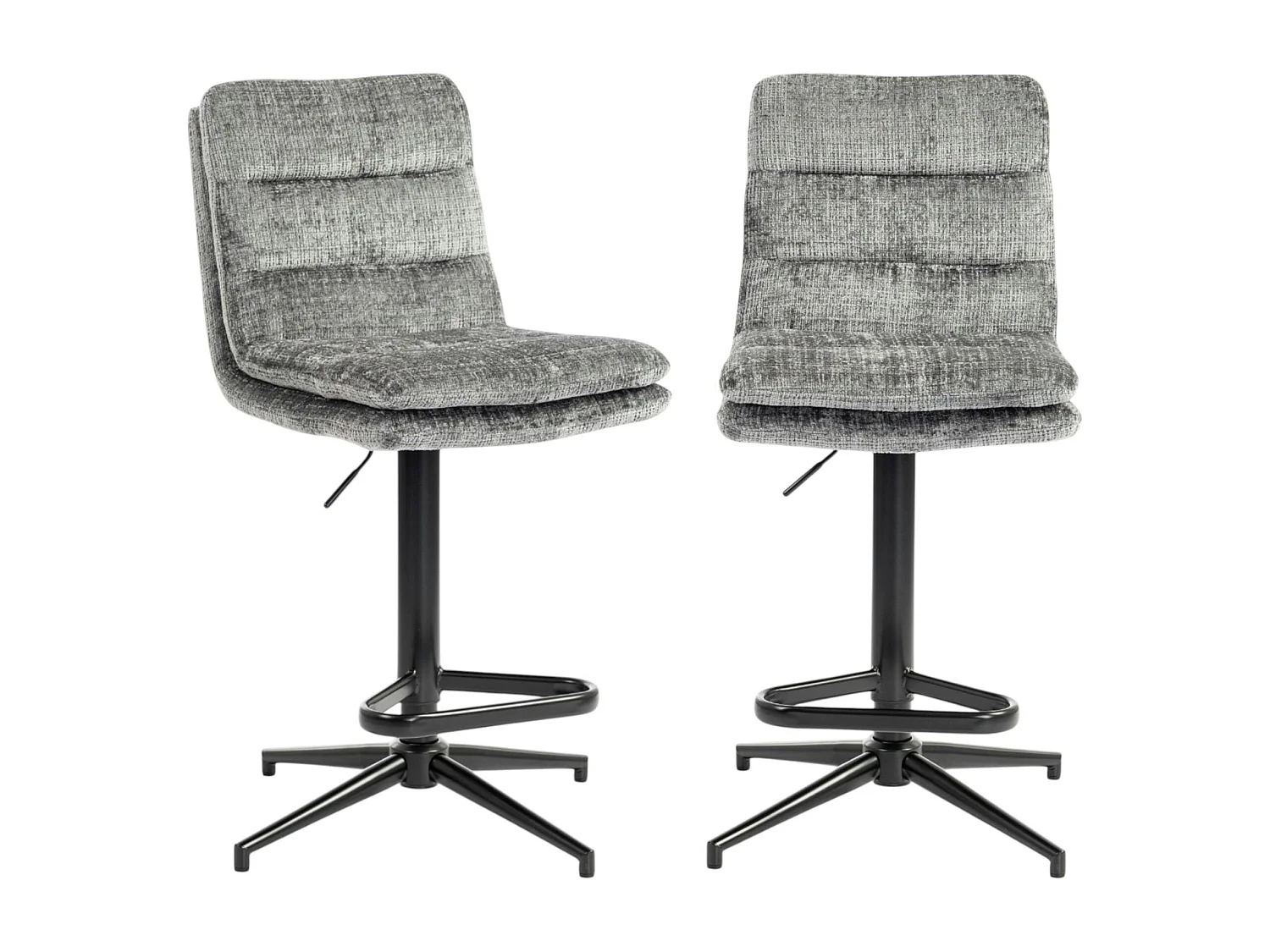 Chaise de bar grise réglable en hauteur (x2) PALERME