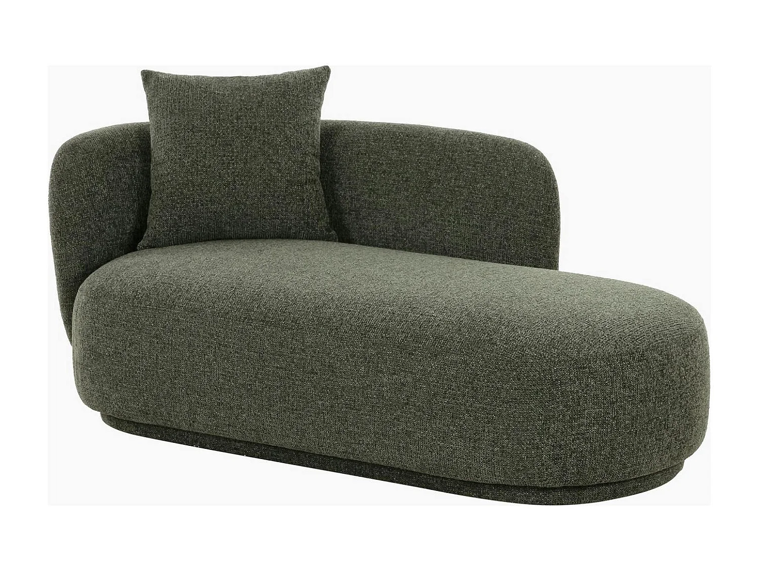 Méridienne verte design organique et coussin assorti NAMSOS
