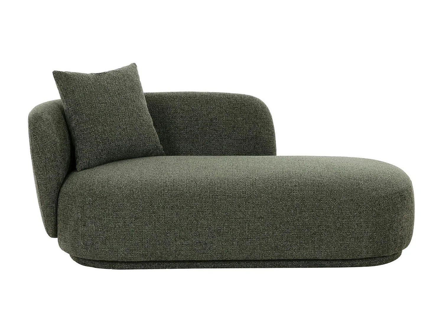 Méridienne verte design organique et coussin assorti NAMSOS