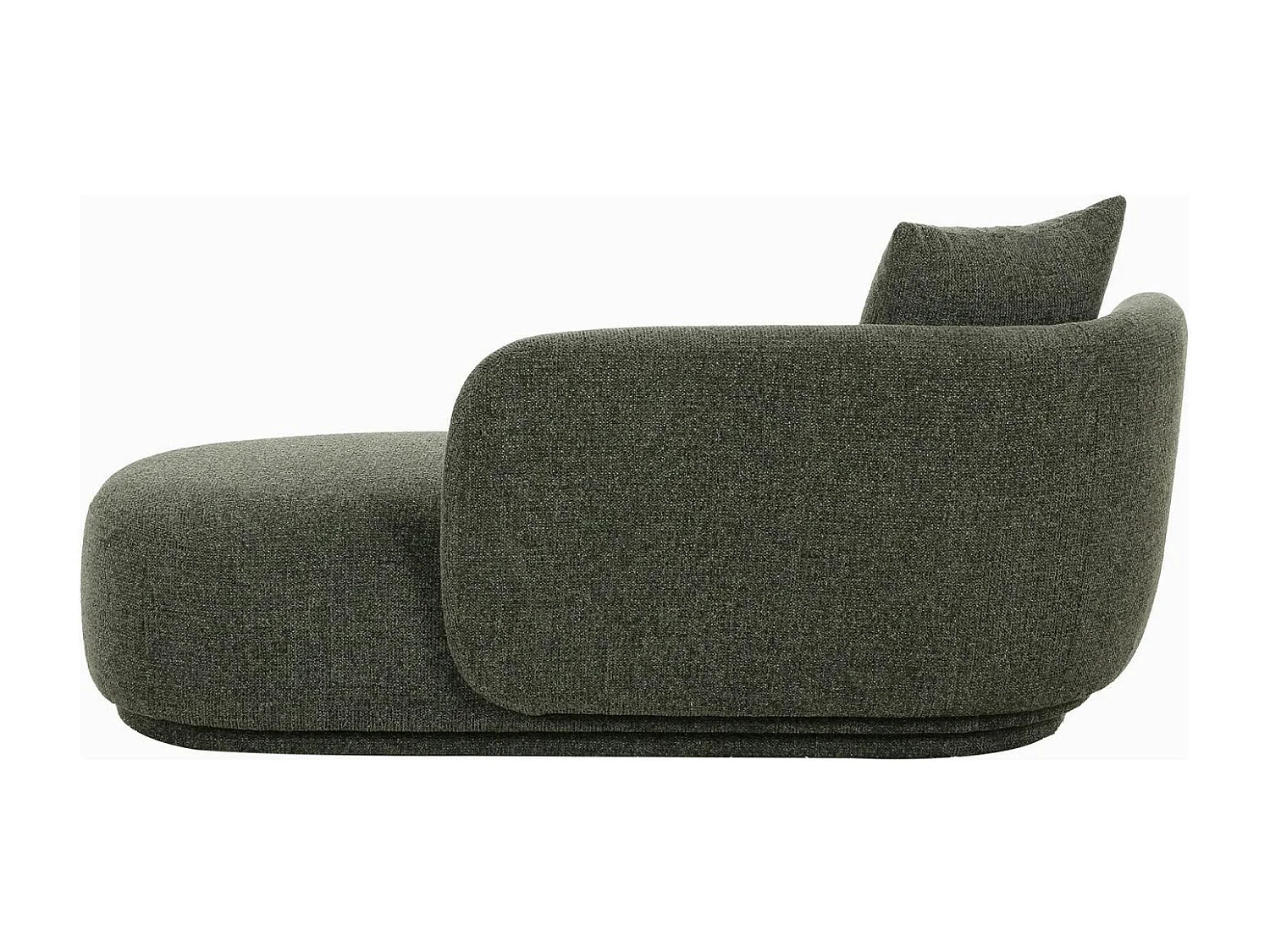 Méridienne verte design organique et coussin assorti NAMSOS