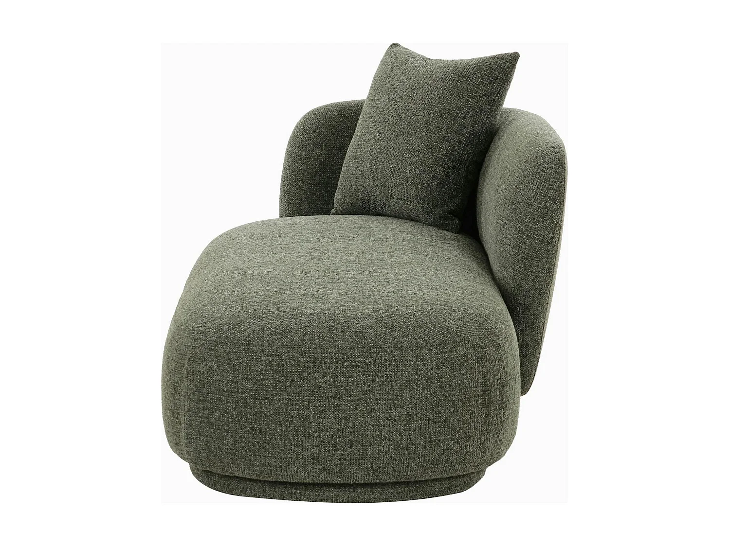 Méridienne verte design organique et coussin assorti NAMSOS