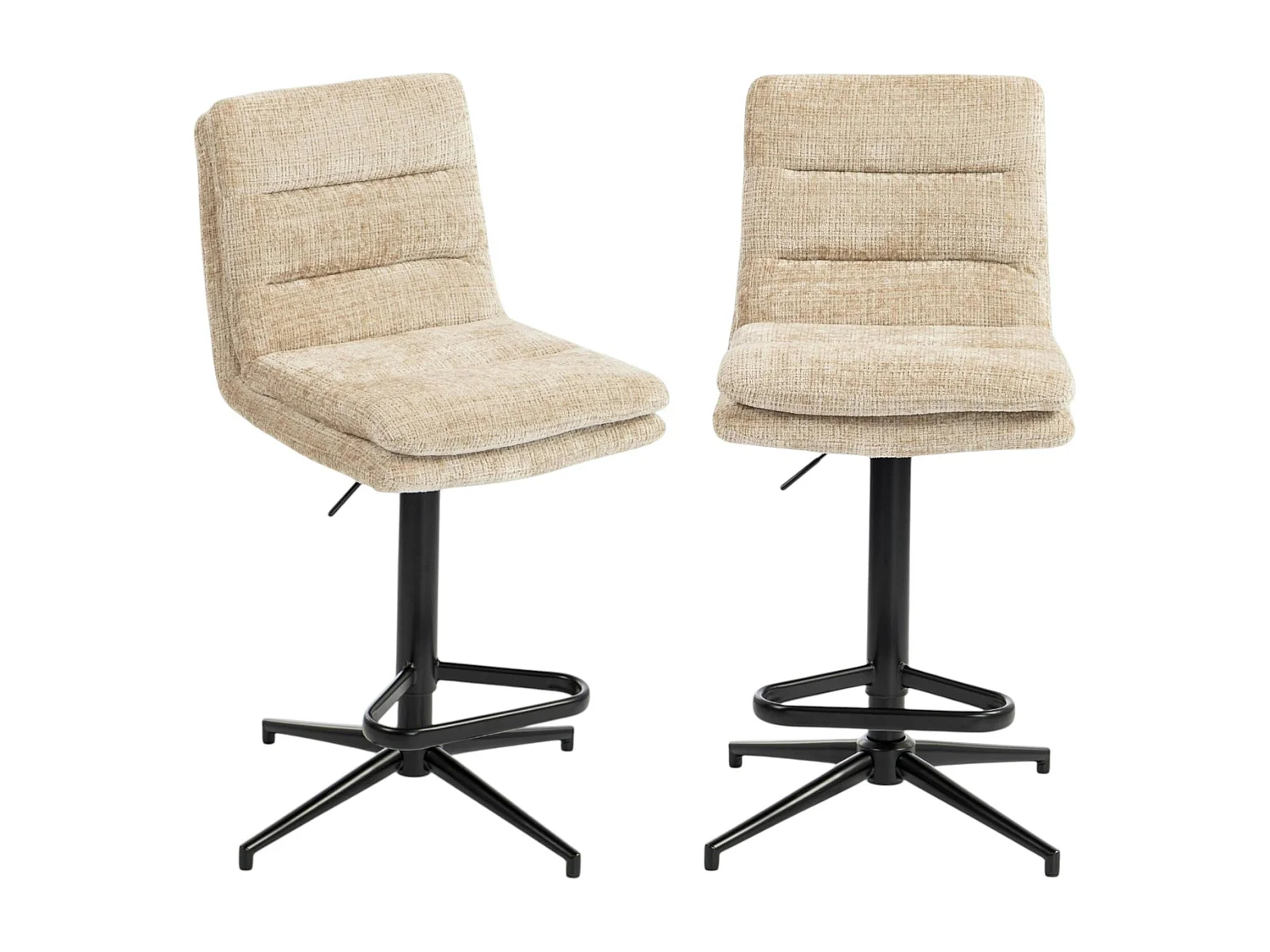 Chaise de bar beige réglable en hauteur (x2) PALERME