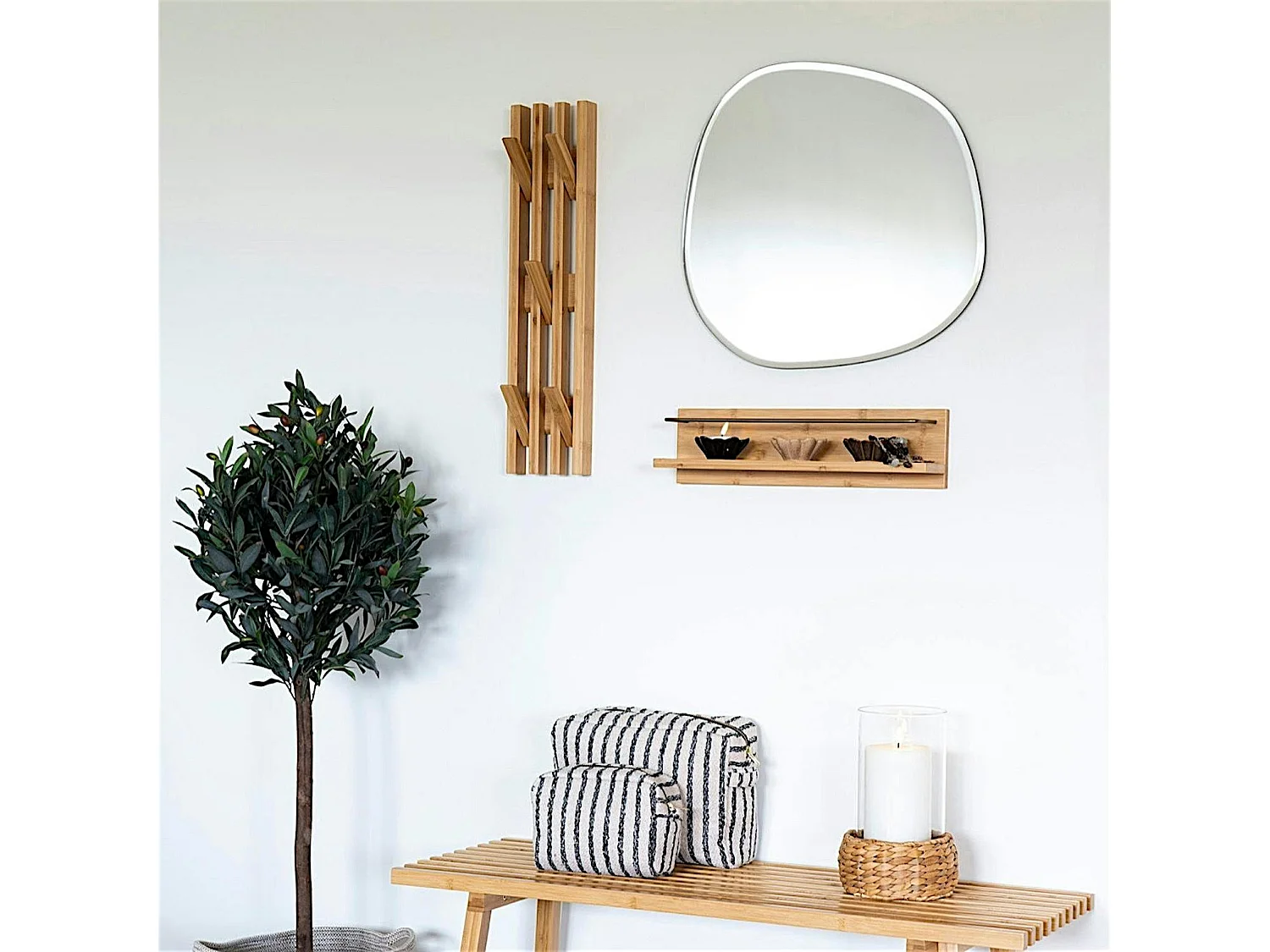Portemanteau en bambou 14x60cm TALLINN
