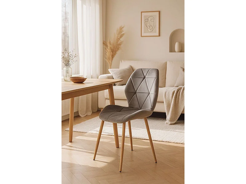 Sillas - Silla Sesel Terciopelo - Gris claro