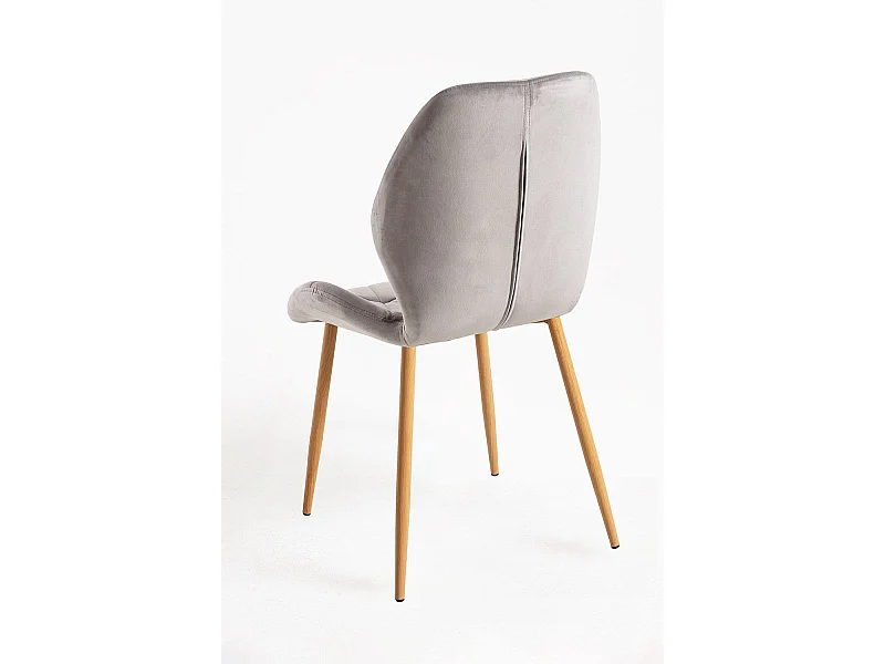 Sillas - Silla Sesel Terciopelo - Gris claro