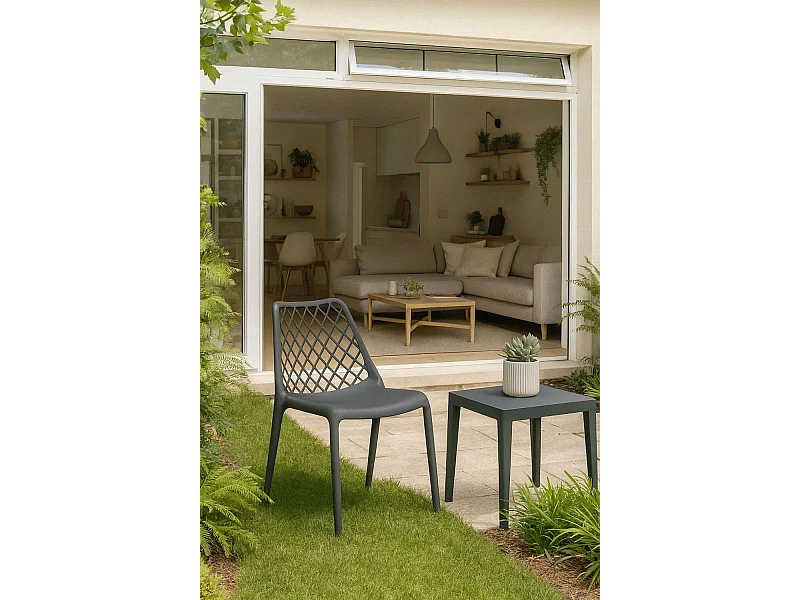 Sillas Jardín - Silla Mima Polipropileno - Gris oscuro