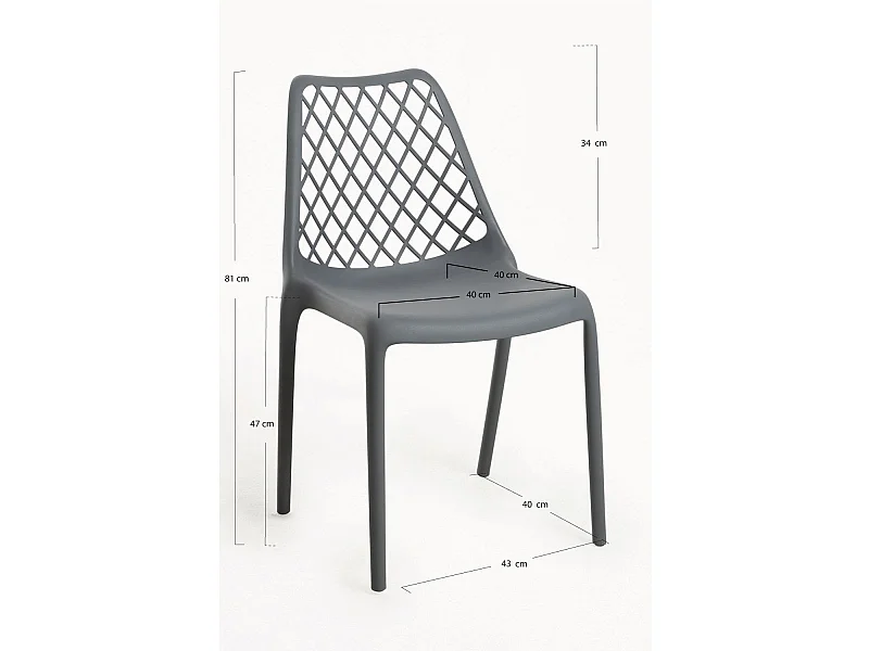 Sillas Jardín - Silla Mima Polipropileno - Gris oscuro
